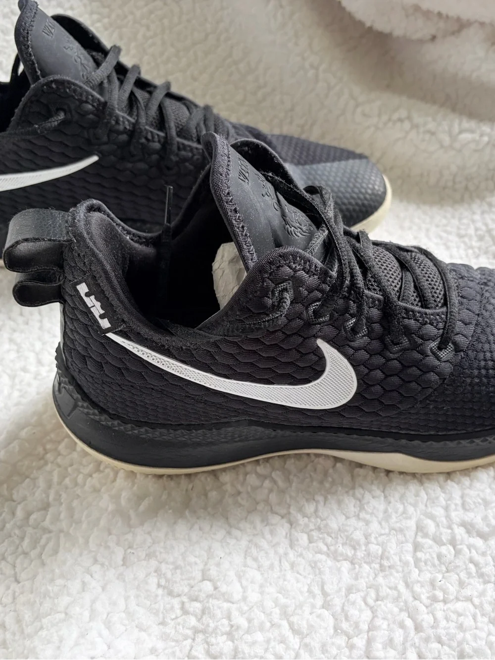 Nike Black LeBron Witness Sneakers with White Logo Detail